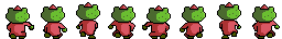 Rear-facing frog walking frames
